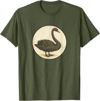Retro Black Swan Bird T-Shirt *10 Colors* NEW Tee by Bird Fantastic
