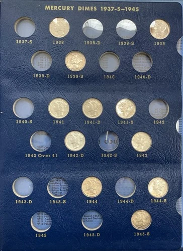 Partial Mercury Dime Set, Mostly AU / UNC, 2 Key Dates Included (18 Total)