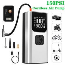 Cordless Car Tyre Inflator USB Digital Tire Air Compressor Pump 150PSI Machine