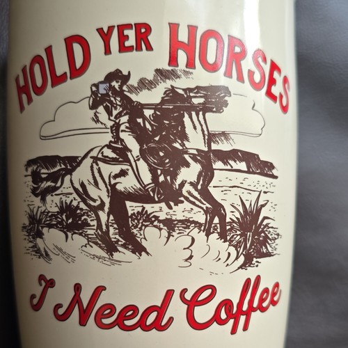 Open Road Brands Ceramic Travel Mug Hold Yer Horses I Need Coffee Cowboy Western - Picture 7 of 8