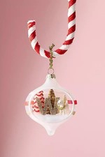 Anthropologie Party Animal GLASS monogram Christmas Ornament INITIAL LETTER W