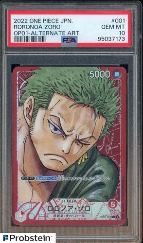 2022 One Piece JPN OP01 Alternate Art #001 Roronoa Zoro PSA 10 GEM MINT