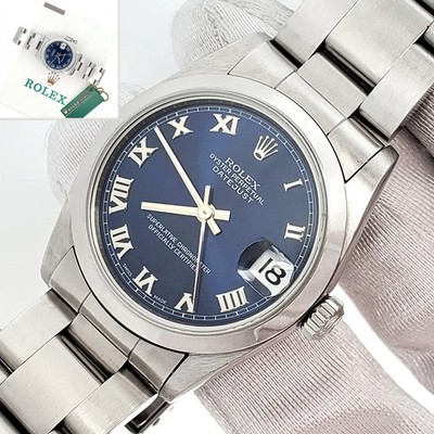 Rolex Datejust 31MM Blue Roman Dial Stainless Steel Watch Ref 78240