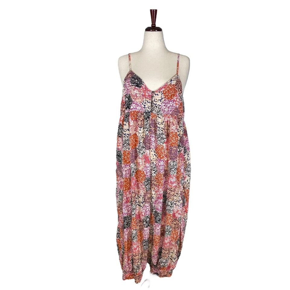 By Anthropologie Lounge Around Multicolor Print Jumpsuit   Size: L - Image 3 of 4