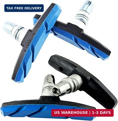 2 Pairs (4 Pieces) MTB Bike Cycle Bicycle Rubber V-Brake Pads No-Noise No-Skid, 