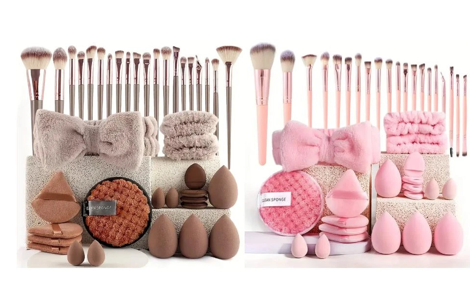 DYZI 40-Piece Complete Makeup Brush Set – Soft Brushes Beauty Blender & Puffs