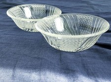 Showa Retro Glass Salad Bowl Set - Kiriko Pattern, 14cm, 2 pcs