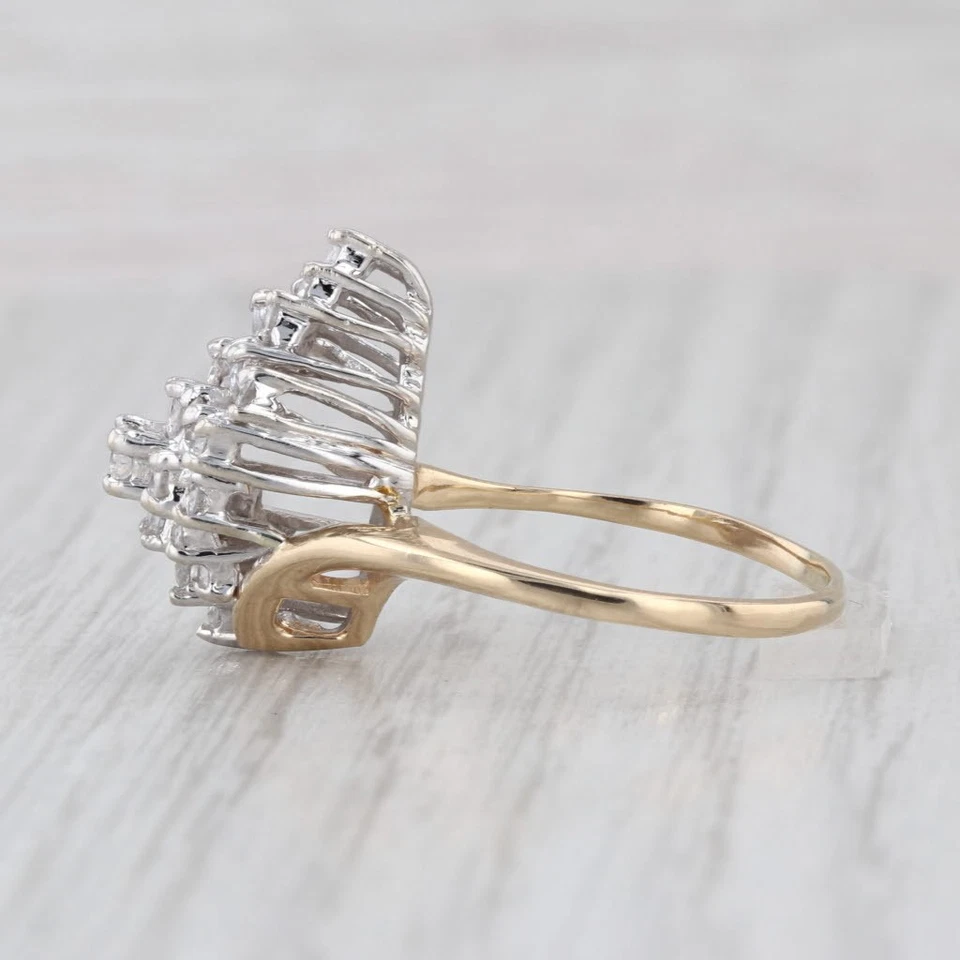 0.78ctw Diamond Cluster Ring 14k Yellow White Gold Cocktail - Image 3 of 4