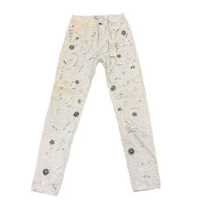 Nice Istanbul Jeans Womens Blinged Out Skinny Fit Stretchy Denim Waist 24 