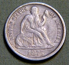 1875 Carson City US Seated Liberty Silver CC Dime - Choice High Grade - #1048