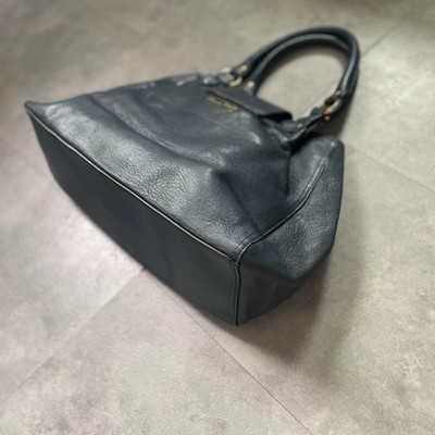 Miu Miu Hand Shoulder Bag Logo Leather Bow Navy 2way Y2K Archive