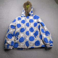 Mini Boden Jacket Girs 11-12Y Polka Dot Insulated Hooded Full Zip