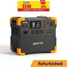E2400LFP Pecron Portable Power Station 2048Wh 2400W Solar Generator Refurbished
