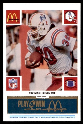 1986 McDonald's Football Blue #422 Patriots Mosi Tatupu #30 NM/MT *f1