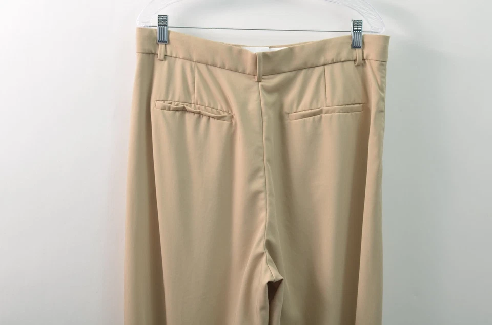 Pantalones de lana Banana Republic Vasto pierna ancha para mujer 14 color tostado tela italiana plisada Foto 4 de 4