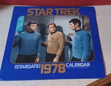 1978 VINTAGE Star Trek Stardate Calendar William Shatner Leonard Nimoy