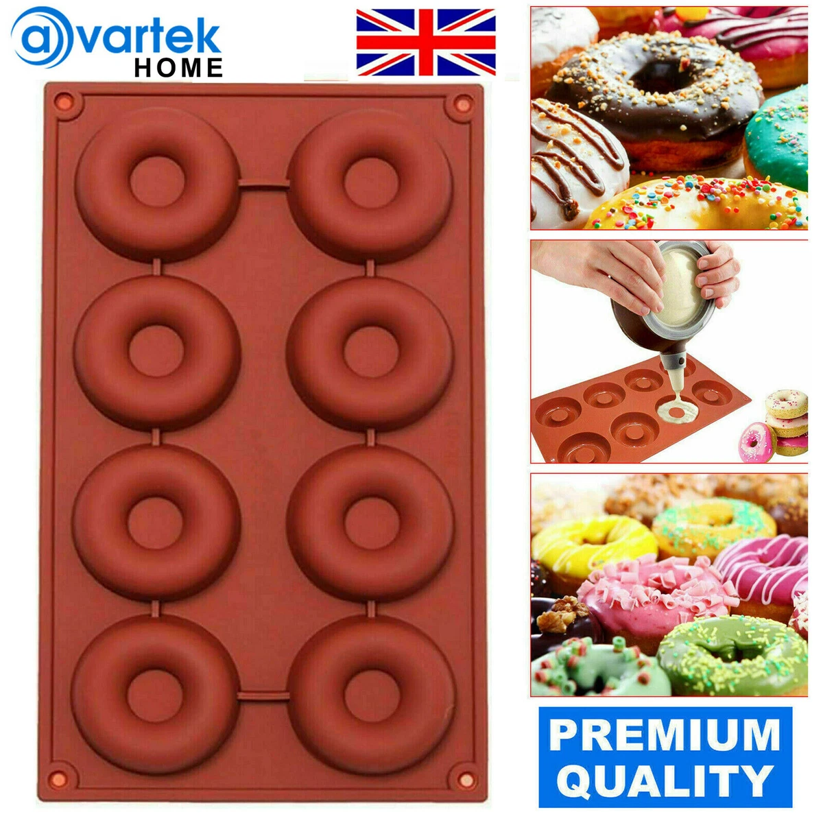 SILICONE DOUGHNUT MOLD DONUT CHOCOLATE MUFFIN BAKING MOULD KITCHEN CAKE ICE  TRAY