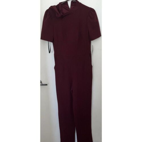 Ivy Blu Womens Burgundy 1 Piece Pantsuit Size 4 NWT - Picture 1 of 6