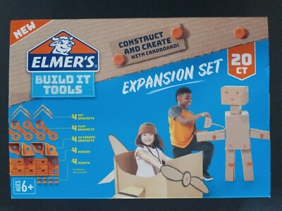 New Elmer's Build It Tools, Cardboard Creation Expansion Set Craft Kit 20 Count