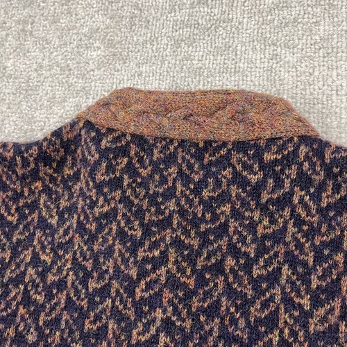 J. PETERMAN Sweater Womens Large 100% Wool Blue Cardigan Jacket Casual Vintage - Picture 9 of 9