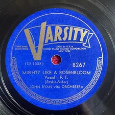 JOHN RYAN WITH ORCHESTRA Varsity 8267 78rpm (Pop, Novelty, 1940)