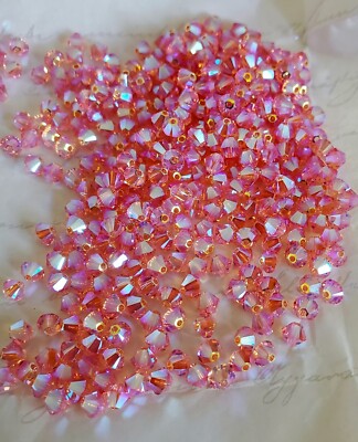 Swarovski 5328 4mm bicone beads, Rose Peach AB2X (36pcs)