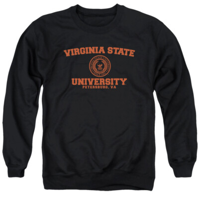 Virginia State Adult Crewneck Sweatshirt Circle Logo, Black, S-3XL
