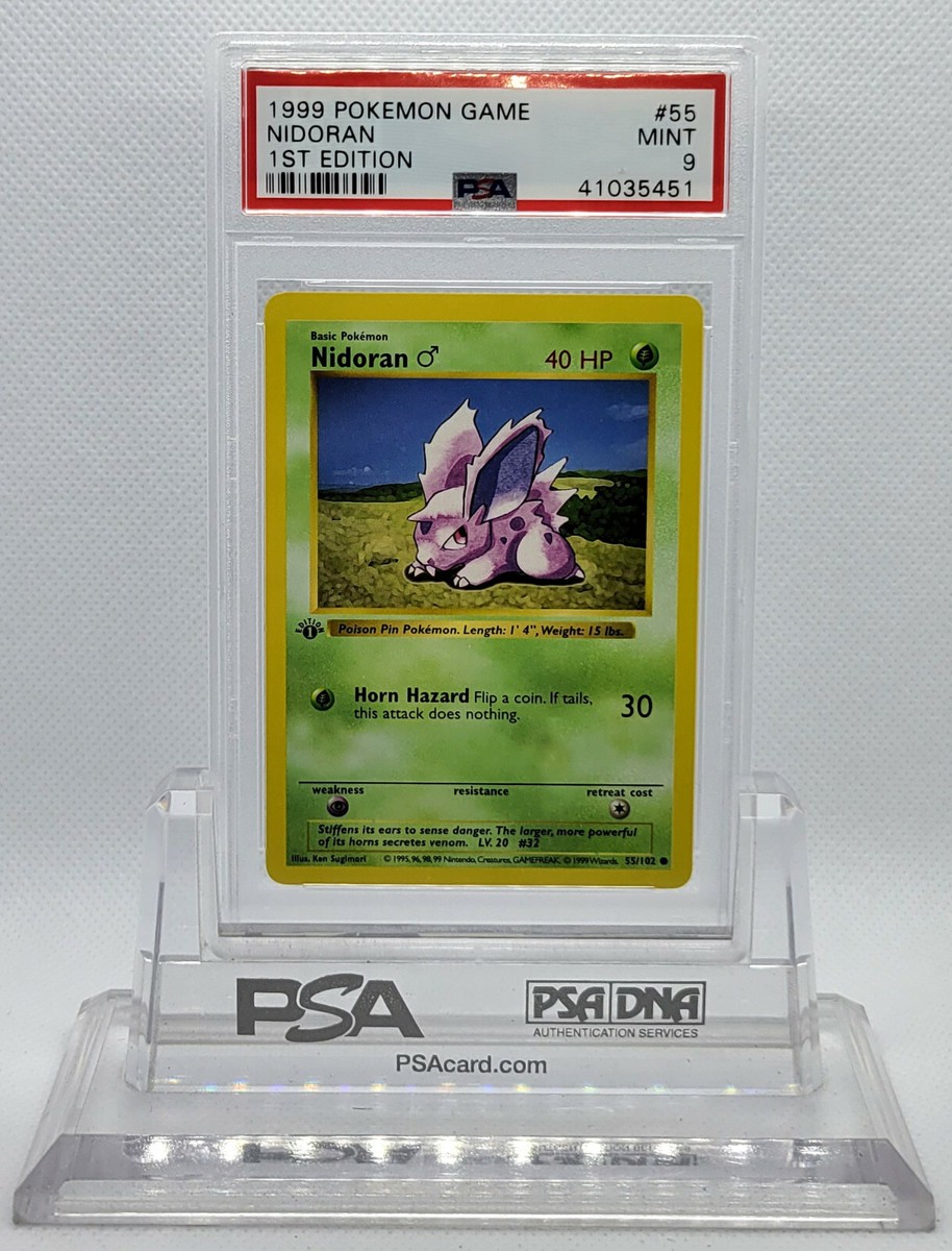 Pokemon 1ST EDITION 1999 BASE SET NIDORAN #55 COMMON CARD PSA 9 MINT #*