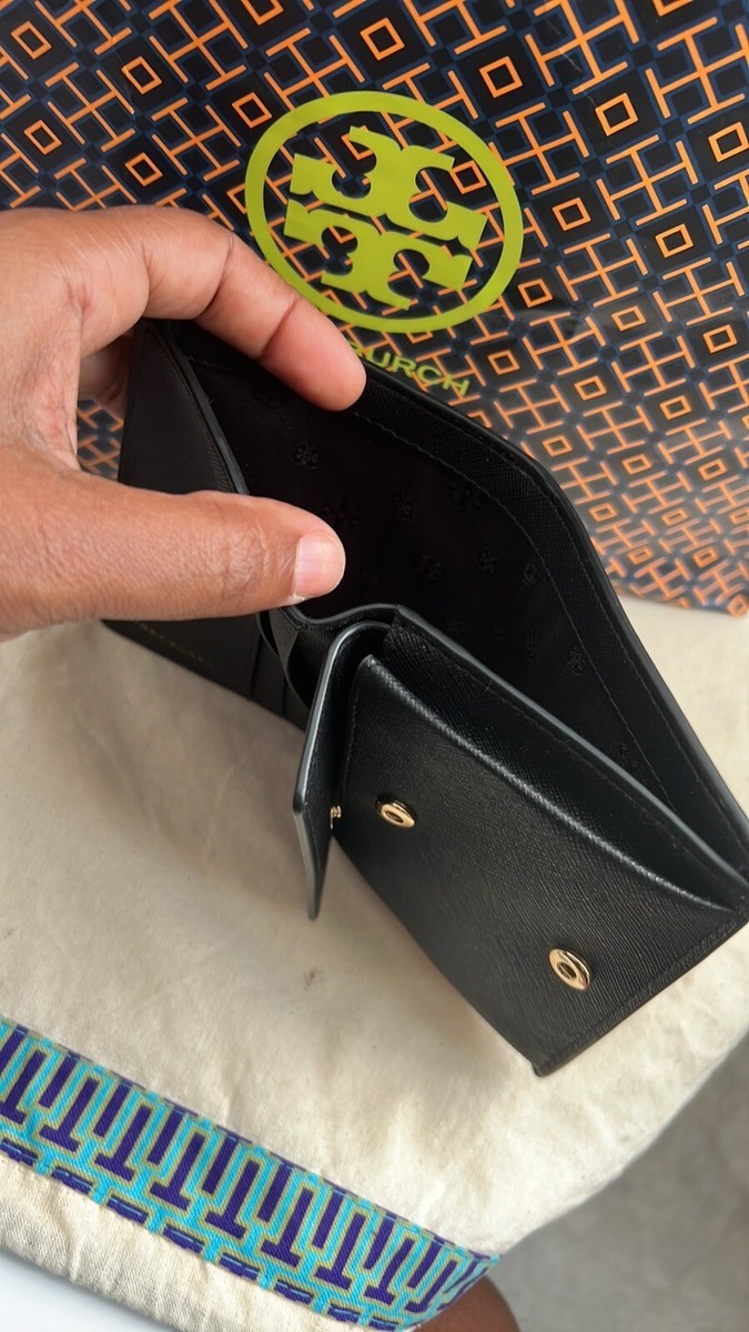 NWT Tory Burch Blake Color Block Mini Wallet in Black/ Devon  display picture 2