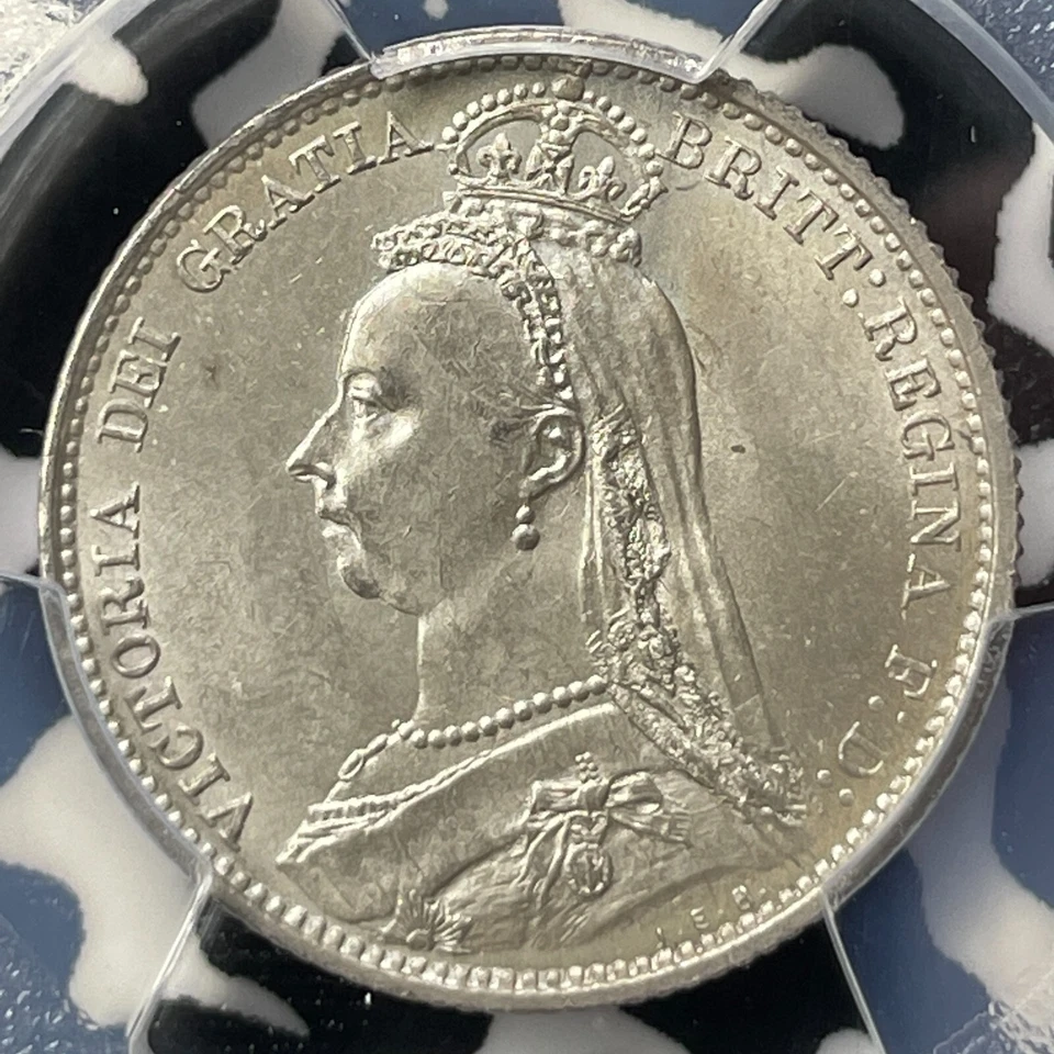 1887 G.B. 6 Pence Sixpence PCGS MS65 Lot#G9396 Silver! Gem BU! S-3928 - Image 3 of 4