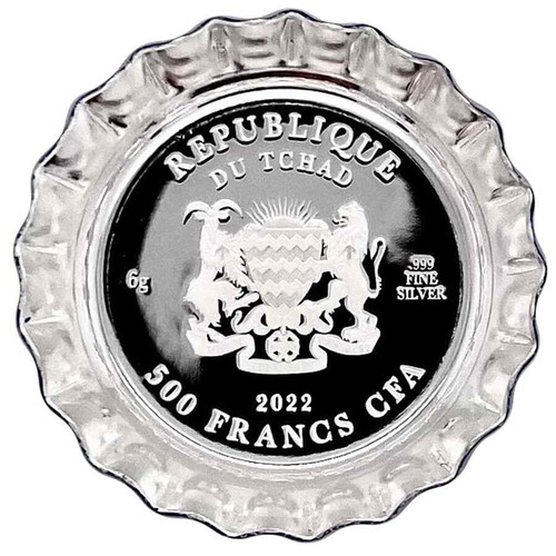 Sale Price - 2022 Chad 6 gram Pepsi-Cola Retro Bottle Cap Proof Silver Coin .999 - Picture 3 of 10