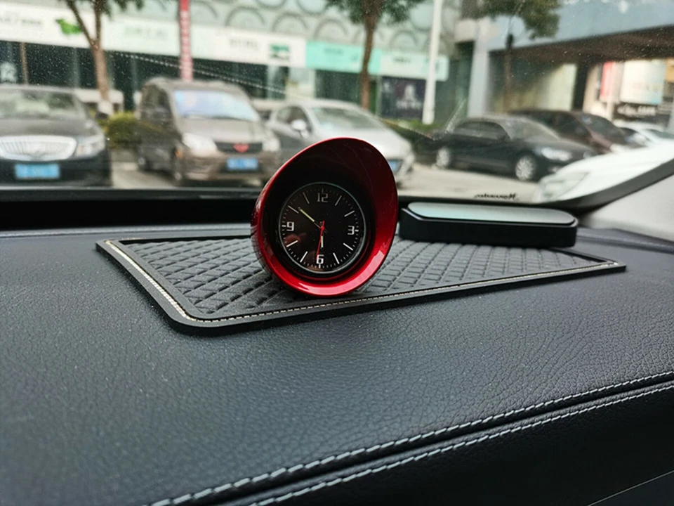 Car Dashboard Clock Luminous Pointer Time Gauge Console Decor Accessories Red - Image 4 of 4