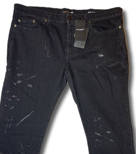 Saint Laurent 5 Pockets Low Black Jeans 