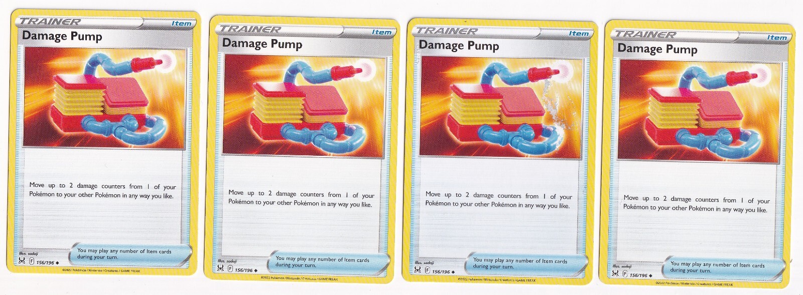 Damage Pump 156/196 - Lost Origin - 4x Pokemon Trainer Card - Playset X4