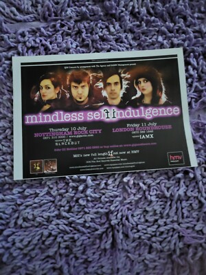 TPGM44 ADVERT 5X8 MINDLESS SELF INDULGENCE : JULY CONCERT DATES