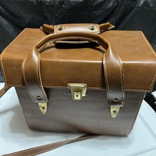 Brown Faux Leather Vintage Camera Case With Strap Felt Like