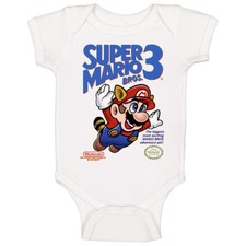 Super Mario Brothers 3 Video Game Cover Baby One Piece