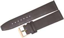 Watch Band Dark Brown Genuine Leather Flat Plain 8mm for Women Watches