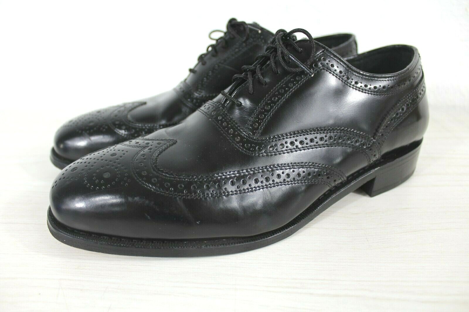 SAOLA Scarpe da uomo Florsheim 10D in pelle nera eleganti Brogue Oxford a coda di rondine 17066 01