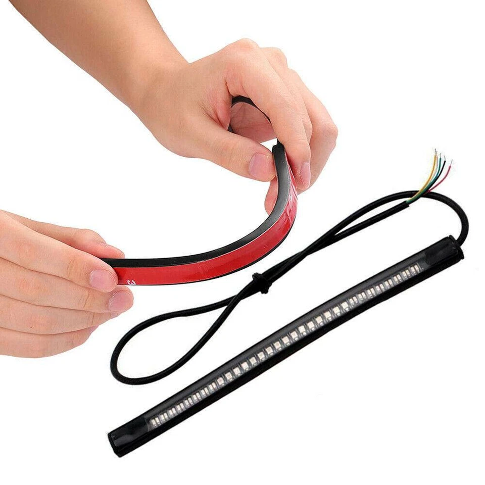 Luz trasera de freno LED para motocicleta Cafe Racer ATV señales de giro lámpara tiras barra Foto 3 de 4