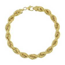 Hollow Rope Bracelet Real 1/10K Gold Bonded 925