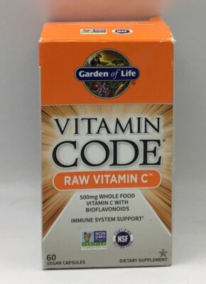 Garden Of Life VITAMIN CODE RAW VITAMIN C IMMUNE SYSTEM SUPPORT 60 CT EXP 2/25