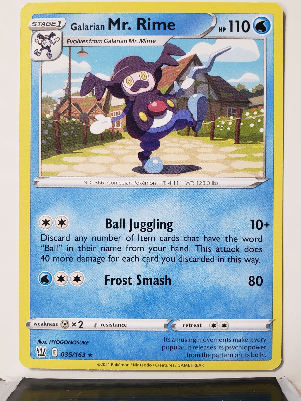 Galarian Mr Rime 035/163 LP - B1G1F RARE Battle Styles Pokemon Card HYOGONOSUKE