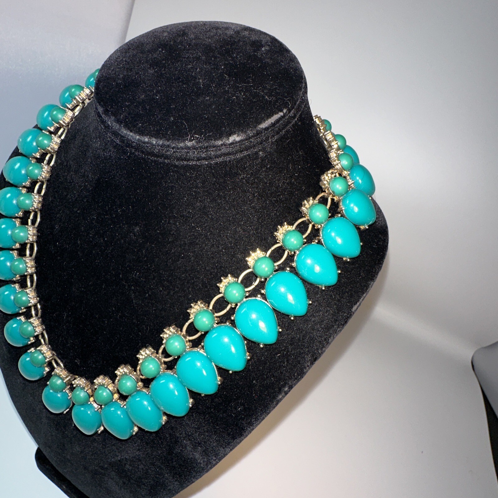 Large Beautiful Statement Necklace. Turquoise In … - image 4