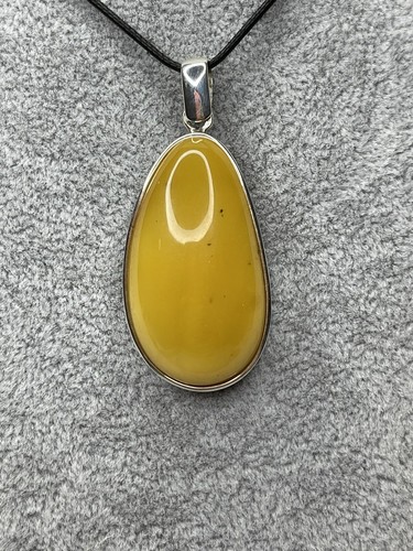 BALTISCHER BERNSTEIN Schmuck. Gelber Bernstein. Eigelb Bernstein ANHÄNGER mit Sterlingsilber - Bild 7 von 12