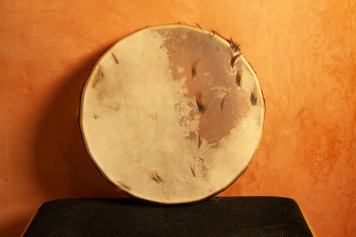Schamanentrommel 35cm Rehfell mit Hörprobe - 第 1/5 張圖片