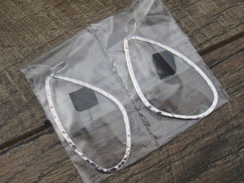 NEW IN BOX W2454 SILPADA STERLING SILVER HAMMERED HOOP EARRINGS W 2454 3" NIB - Picture 7 of 14