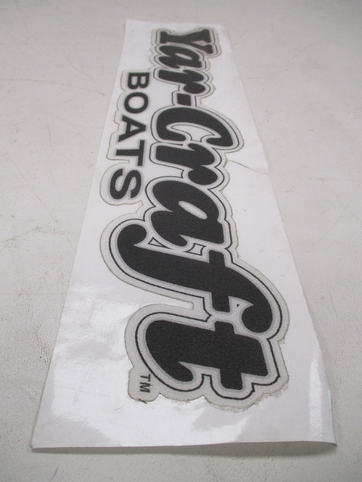 YAR-CRAFT ROUGH TEXTURED DECAL 15 3/4" L X 3 1/2" W BLACK & WHITE MARINE BOAT