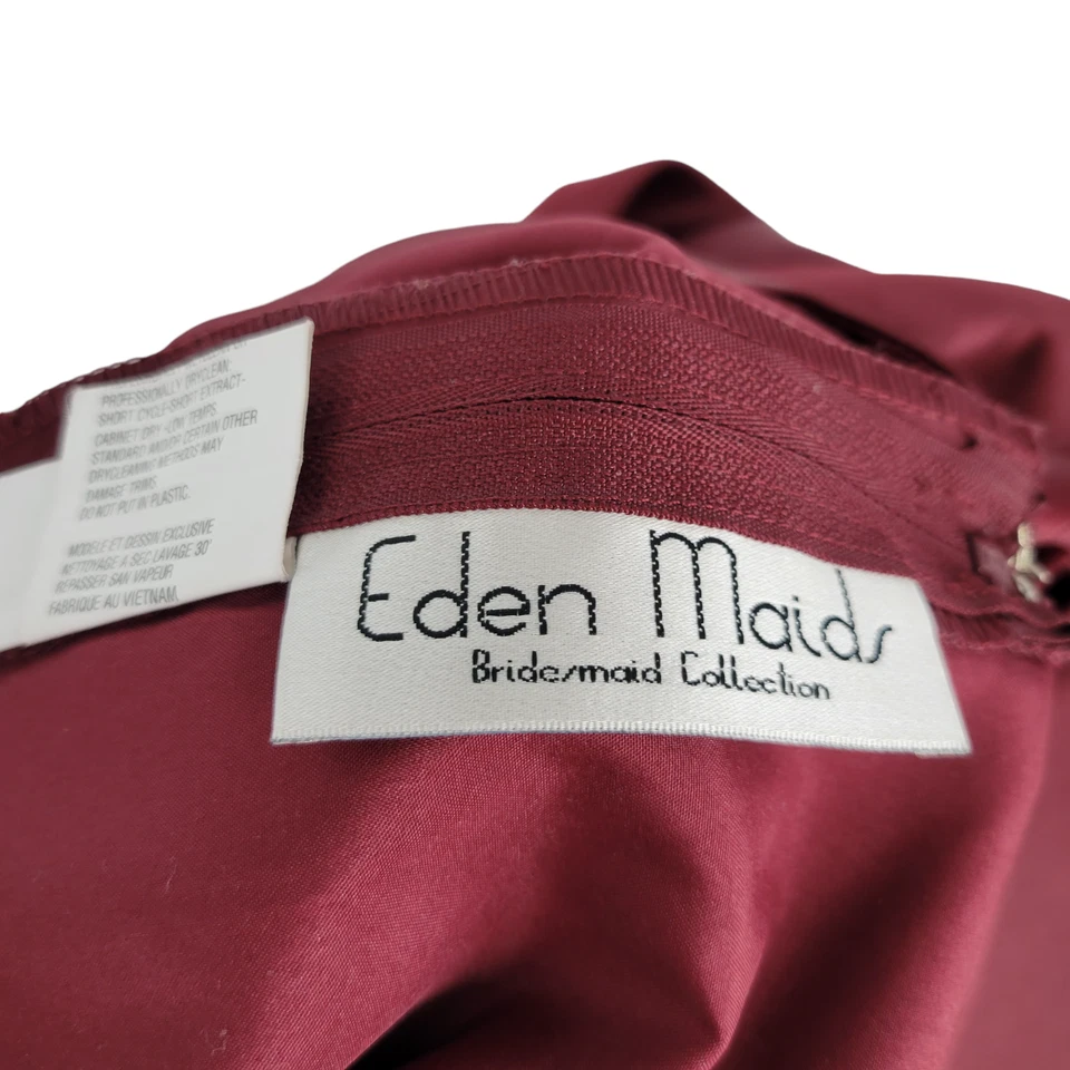 FALDA EDEN MAIDS DAMA DE HONOR O FORMAL TALLA 10 Granate Satinado Foto 3 de 4