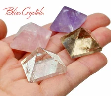 1 Crystal PYRAMID-Pick Rose Quartz, Smoky Quartz, Clear Quartz or Amethyst #SP01